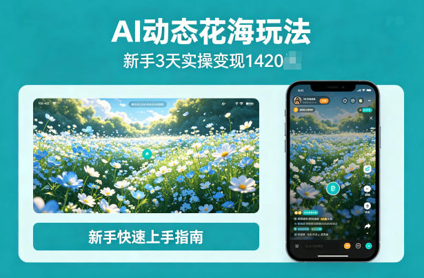 AI动态花海玩法,项目经过实操3天变现1420,新手也能快速上手 AI动态花海玩法,项目经过实操3天变现1420,新手也能快速上手