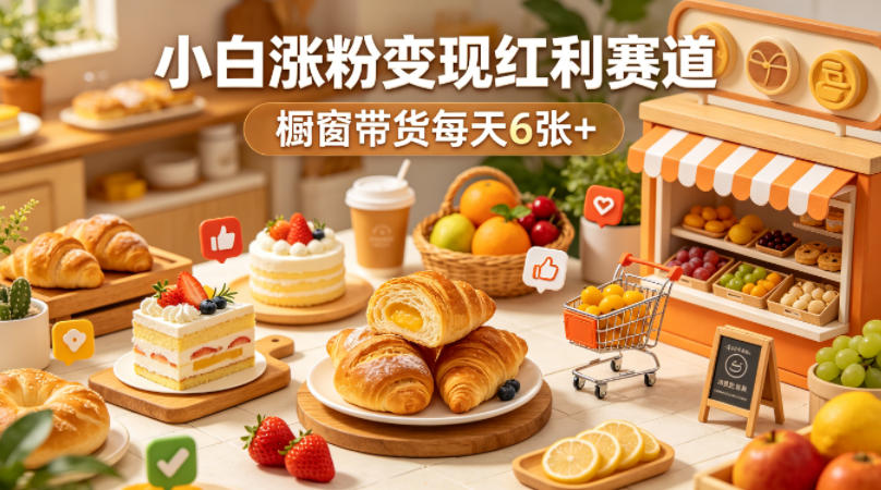 AI美食定格动画视频，小白涨粉变现红利赛道，橱窗带货每天6张+