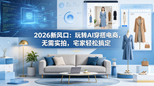 2026新风口：玩转AI穿搭电商，无需实拍，宅家轻松搞定