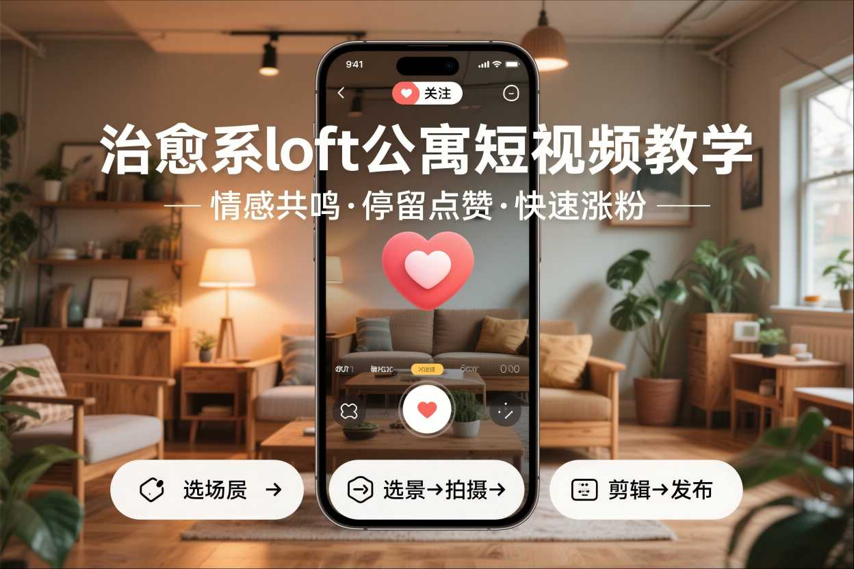 治愈系loft公寓短视频制作教学,情感共鸣引停留点赞关注,快速起号涨粉 治愈系loft公寓短视频制作教学,情感共鸣引停留点赞关注,快速起号涨粉