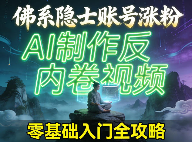 佛系隐士账号涨粉,AI制作反内卷视频,零基础入门全攻略 佛系隐士账号涨粉,AI制作反内卷视频,零基础入门全攻略