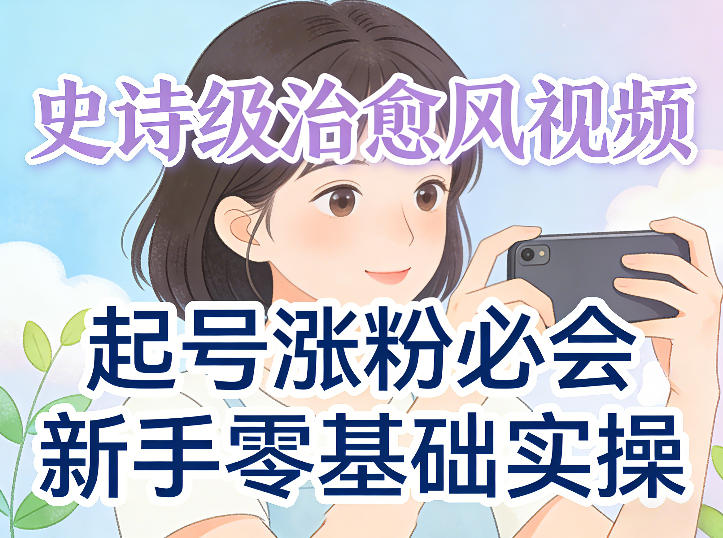 史诗级治愈风视频爆了,起号涨粉必会,新手零基础实操(实操+变现全讲解) 史诗级治愈风视频爆了,起号涨粉必会,新手零基础实操(实操+变现全讲解)